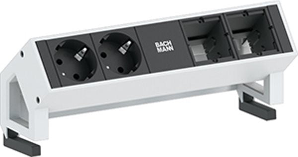 Bachmann Desk2 2x Schuko 2x ABD power 0.2M GSt18 White (902211)