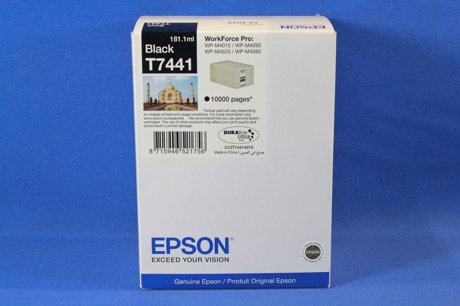 Epson T7441 - black - original - blister packaging - ink patron - Workforce Pro WP-M4015 DN. WP-M4095 DN. WP-M4525 DNF. WP-M4595