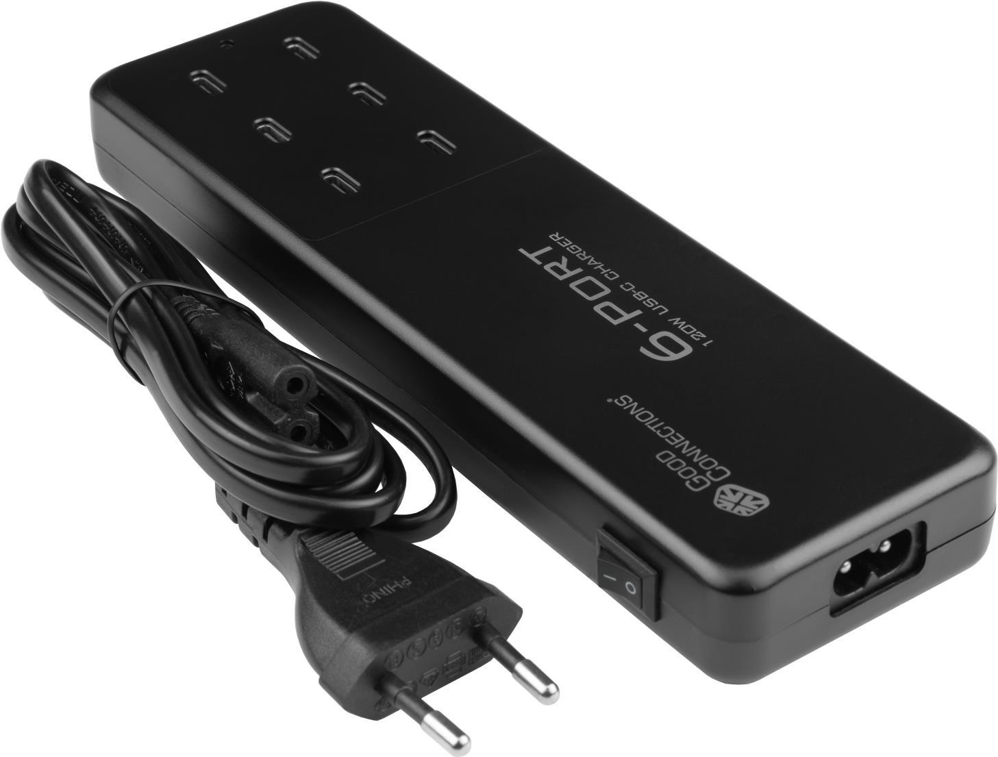 USB-Desktop speed ward 120W. 6-Port (6x USB-C ™). PD 30. QC 4 . Black. Good Connections (PCA-D003S))