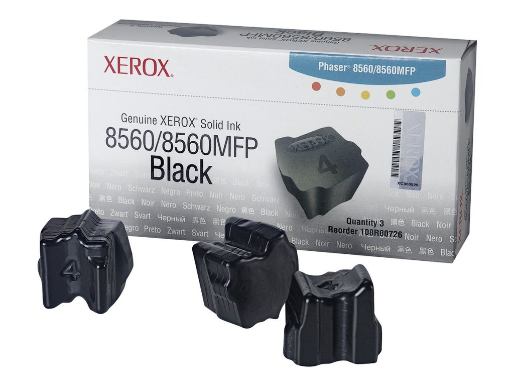 Xerox - fixed ink - 3 x black - 3400 pages - F�r Phaser 8560 (108r726)
