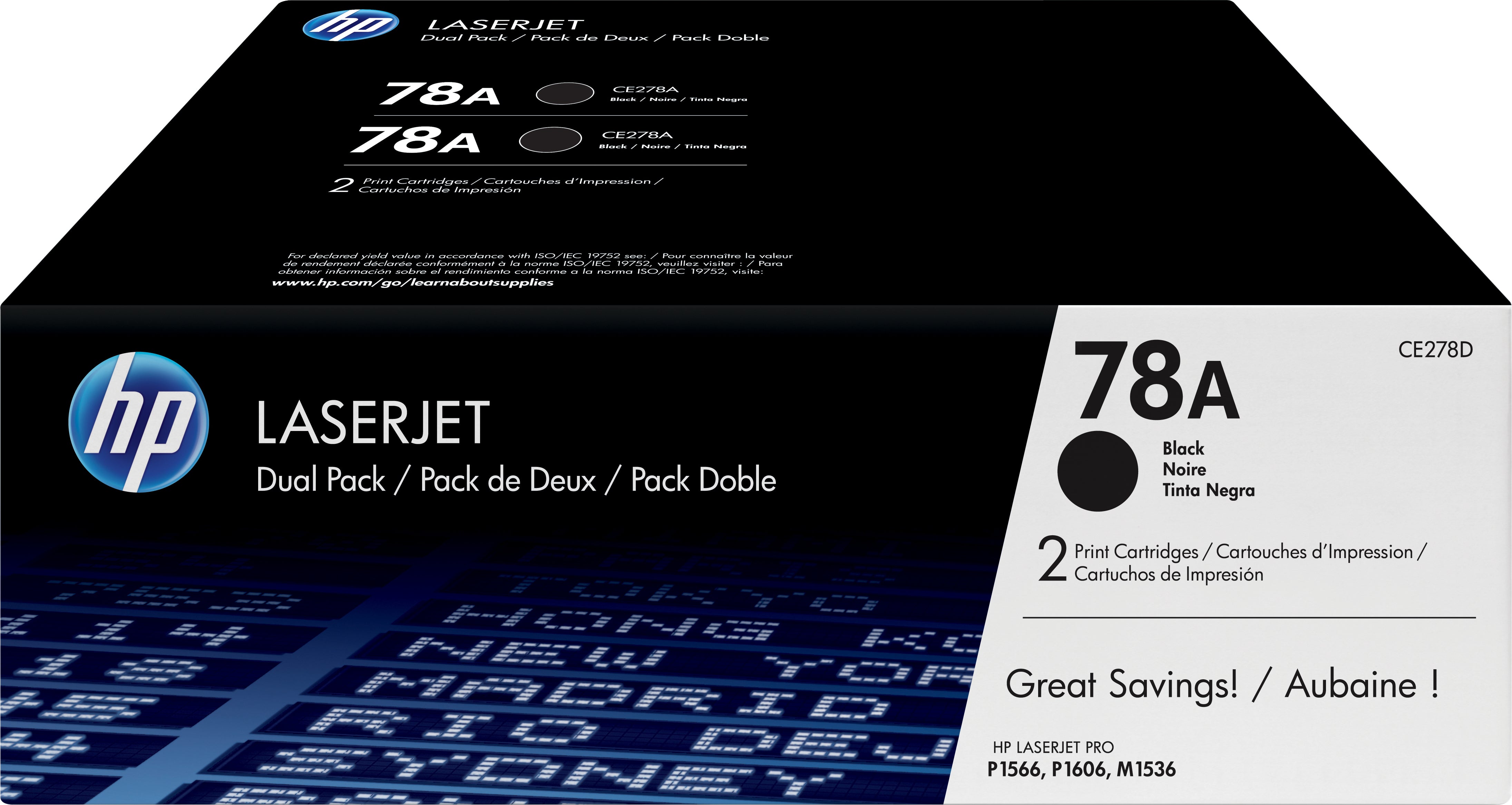 HP Toner CE278AD (78a) - double pack - black - capacity 2x 2100 pages (CE278AD)