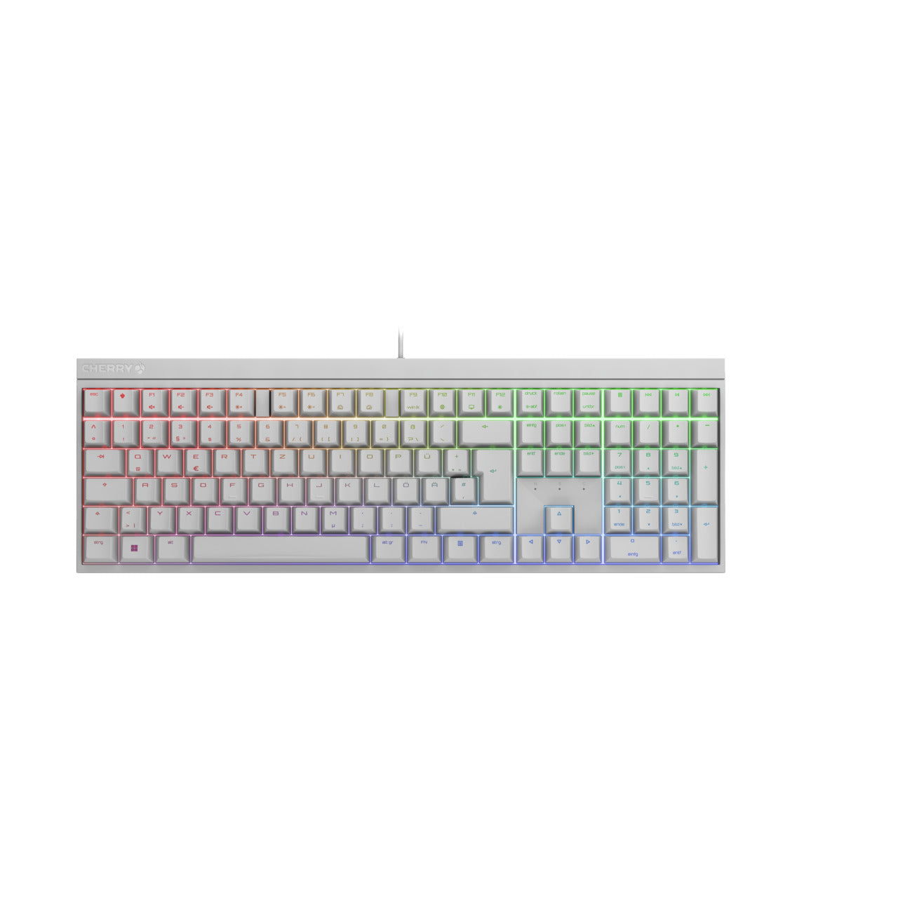 Cherry MX 2.0S - keyboard - background lighting - USB - QWERTZ - German - key switch Cherry MX Brown - white (G80-3821LXADE-0)