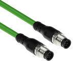 Act industrial 1000 meters sensor m12a 8-pin male to m12a 8-pin male. Ultraflex TPE cable. Shielded (SC3872)