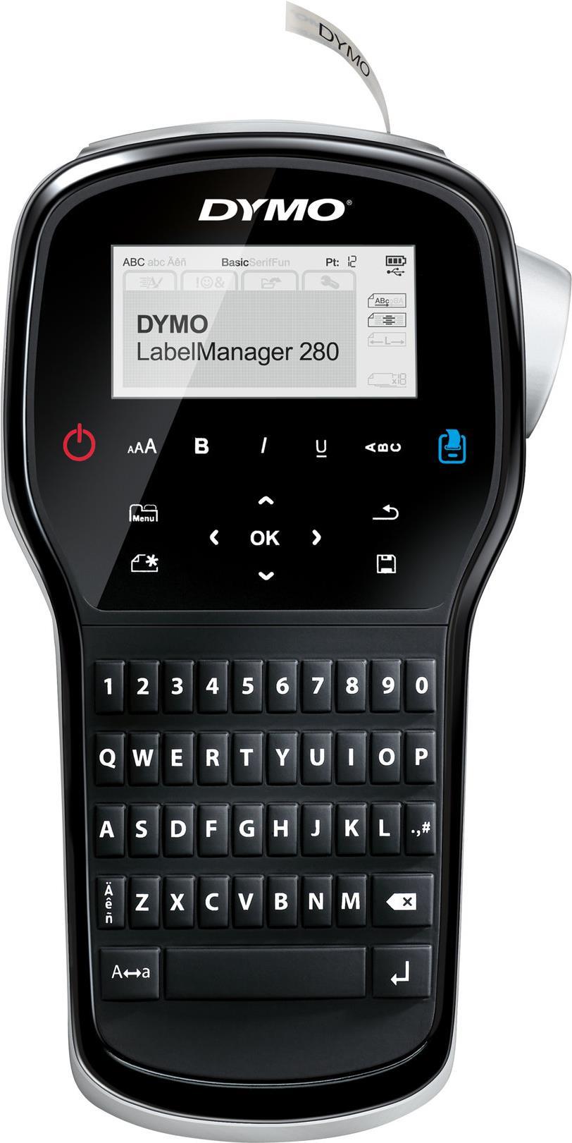 DYMO Label Manager 280 label printer W�RME Editing D1 Qwerty (S0968920)