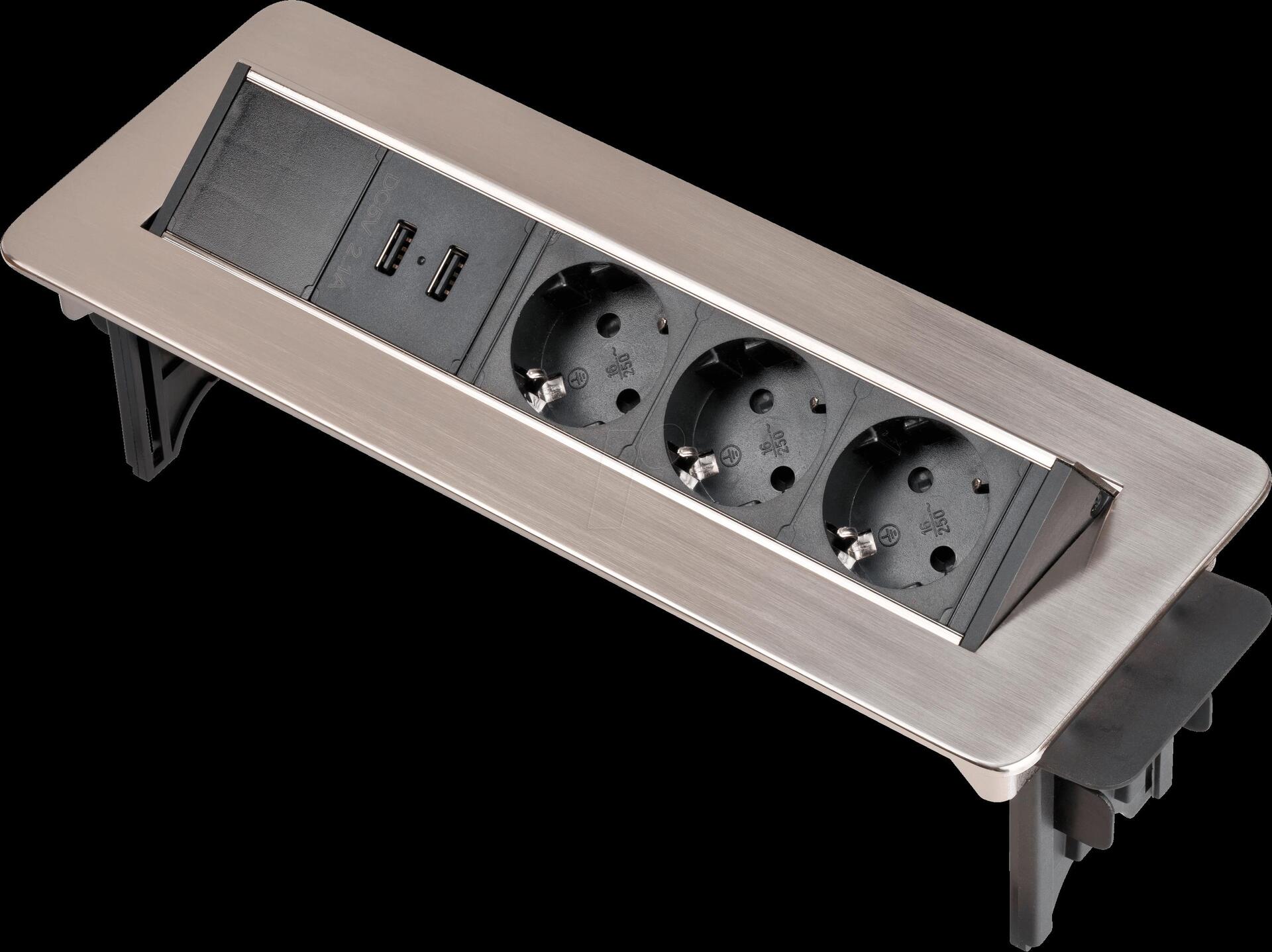 Burning chair indesk table socket 3 subject 2x USB (1396200113)