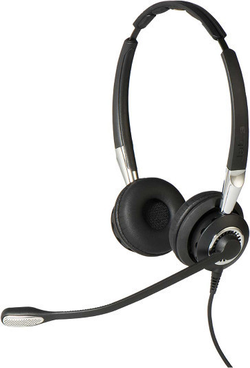 JABRA BIZ 2400 II DUO Type 72. Ultra noise canceling microphone arm freespine (overhead floors) binding. Corded. Ultra noise cancelling (2409-720-209)