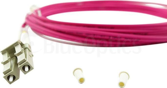 Blueoptics Duplex LWL patch cable. LC-UPCLC-upc beige. 100 meters. MultiMode G50125�. OM4. Input damping under 02db. Brand fiber. LSZH Magenta