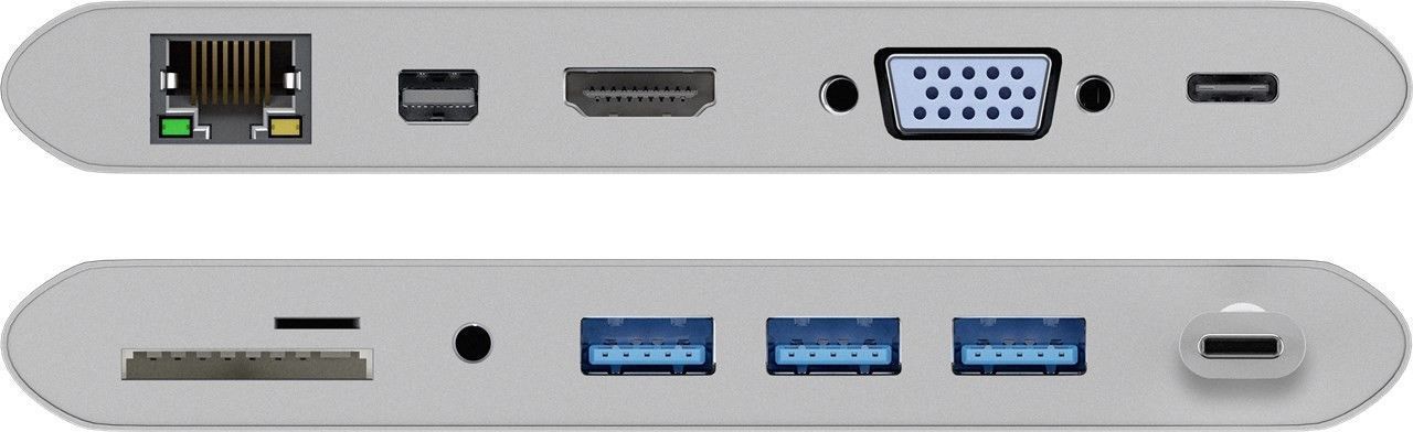 Goobay USB-C multiport adapter - all in 1 - aluminum - silver (62113)