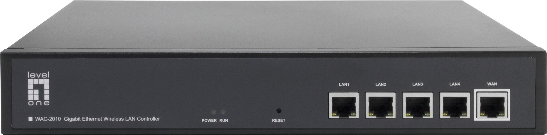 Levelone gigabit WLAN controller for to 128 AP's - black - metal - activities - link - power - 256 MB - 16 MB - 10.100.