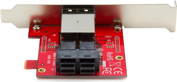Startechcom mini-SAS adapter - dual SFF-8643 on SFF-8644 - full and low-profiles slot sheet - 12GBITS - SAS panel internally for external - SAS