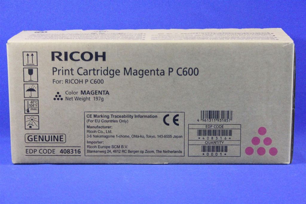 Ricoh 408316 toner cartridge original magenta 1 stem (e) (408316)