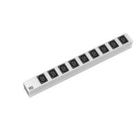 19 socket strip with 9 x IEC320 C13 sockets supply line with Schuko plug (19071202)