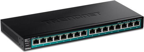 Trendnet TPE TG161H - Switch - 16 101001000 (POE ) - on rack assembly - POE    (120 W)