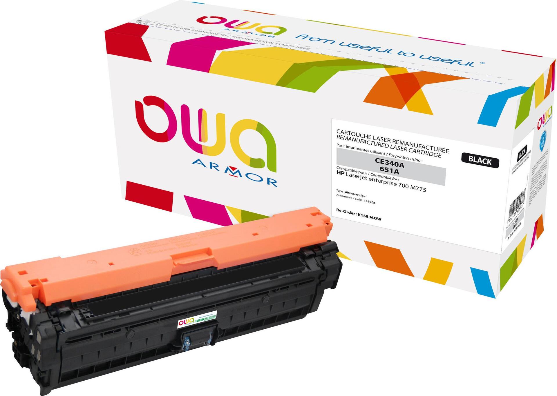 Armor K15836ow Lasertoner 13500 pages black laser toner    cartridge (K15836ow)