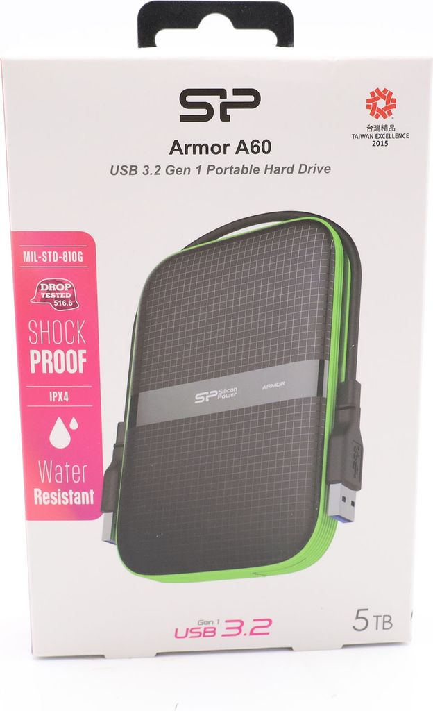 Silicon Power Armor A60 5000GB black - size external hard drive (SP050TBPHA60S3K)
