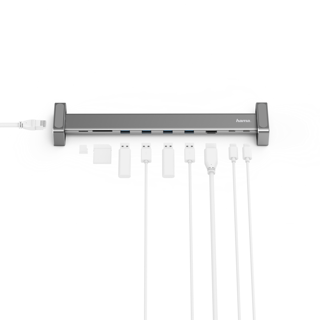 Hama 9-in-1 - docking station - USB-C - HDMI - GIGE (00200103)