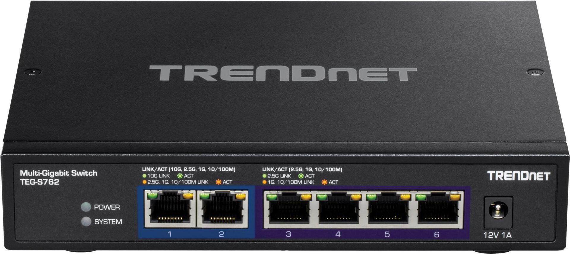 Trendnet TEG-S762 - Switch - Unmanaged - 2 10GBase-T     4 x 25GBase-T - desktop.