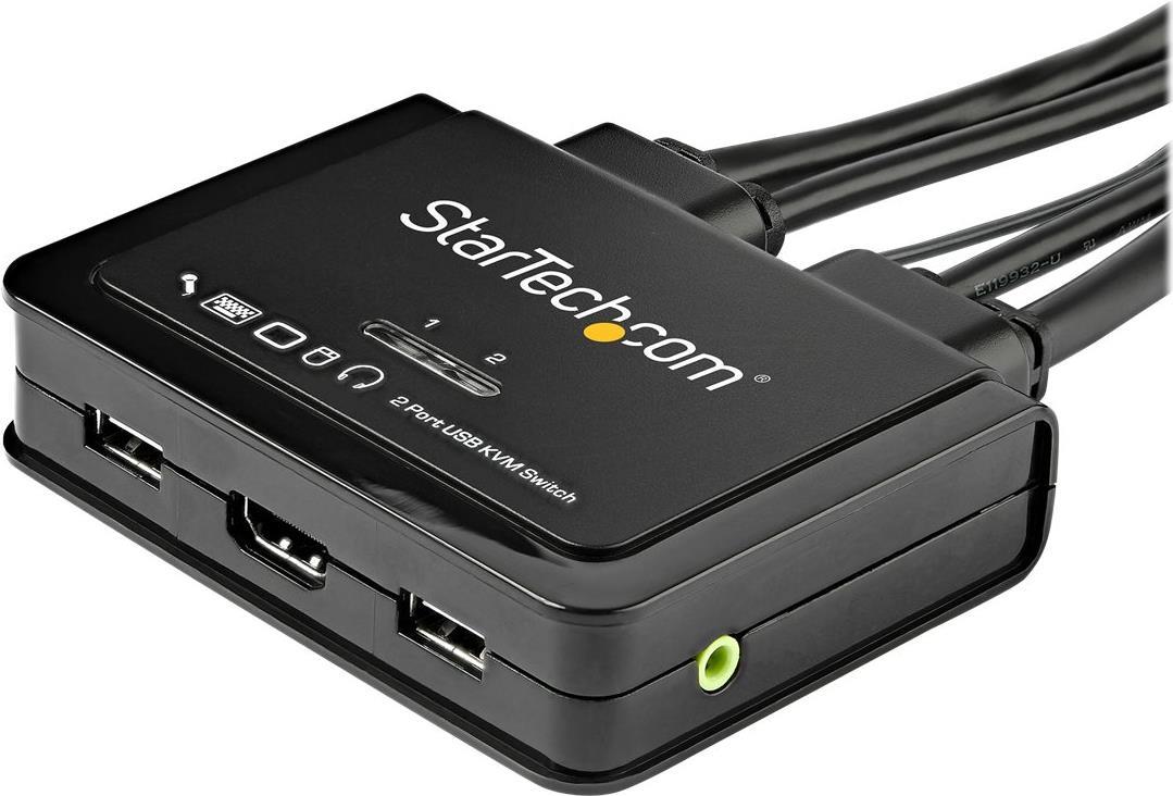 Startechcom 2-Port HDMI KVM Switch With Built-in Cables - USB 60Hz - KVM-Audio-Switch - 2 X KVMAudio - 1 user - Desktop