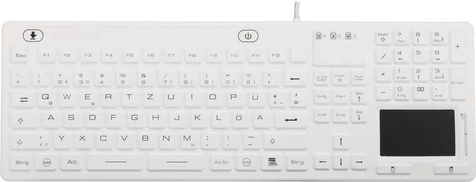 Renkforce IM-ICB110-WH keyboard USB QWERTZ German black - white (IM-ICB110-WH)