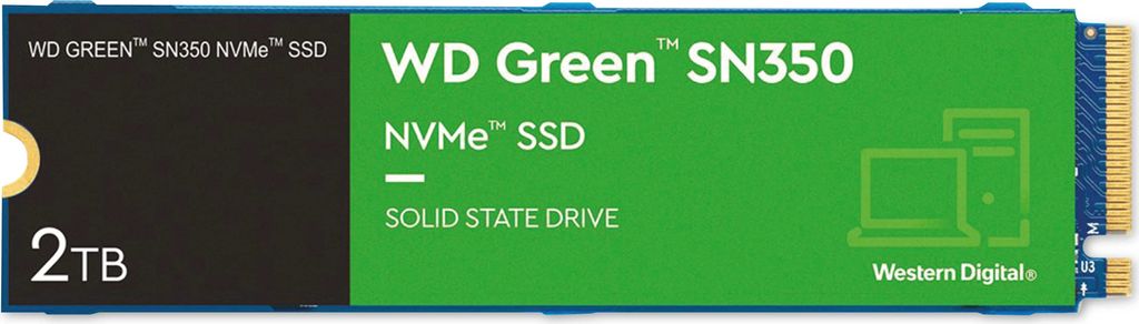WD Green Sn350 NVME SSD WDS200T3G0C - SSD - 2 TB - Intern - M2 2280 - PCI Express 30 X4 (NVME)