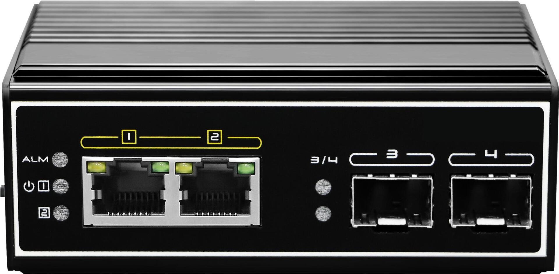 Levelone IGP-0431 - Switch - Unmanaged - X 101001000 (POE)     2 X Gigabit SFP - on DIN-rail - - POE - Power