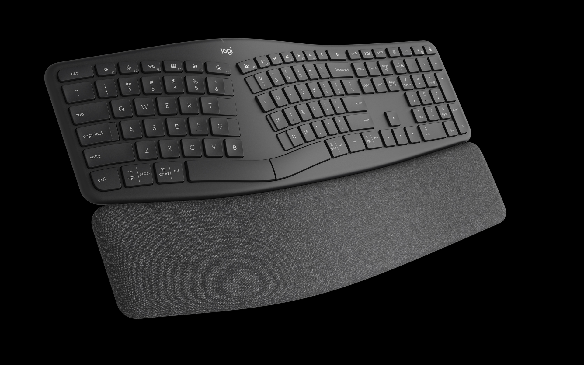 Logitech ERGO K860 Split keyboard for business - keyboard - wireless - Bluetooth Le - qwerty - USA International - Graphite