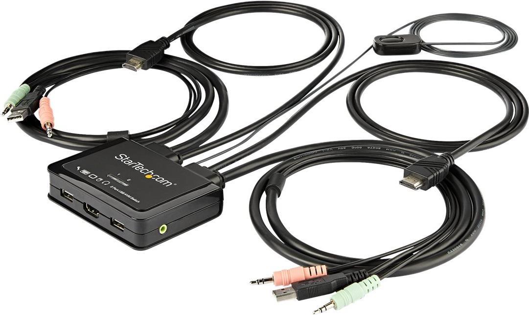 Startechcom 2-Port HDMI KVM Switch With Built-in Cables - USB 60Hz - KVM-Audio-Switch - 2 X KVMAudio - 1 user - Desktop