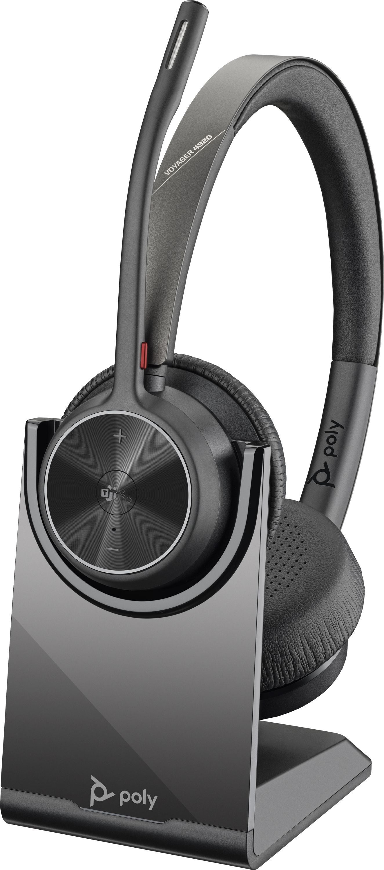 HP poly voyager 4320 headset with charging station - wireless - call musics - 162 g - headhiller - black (77y99aa)