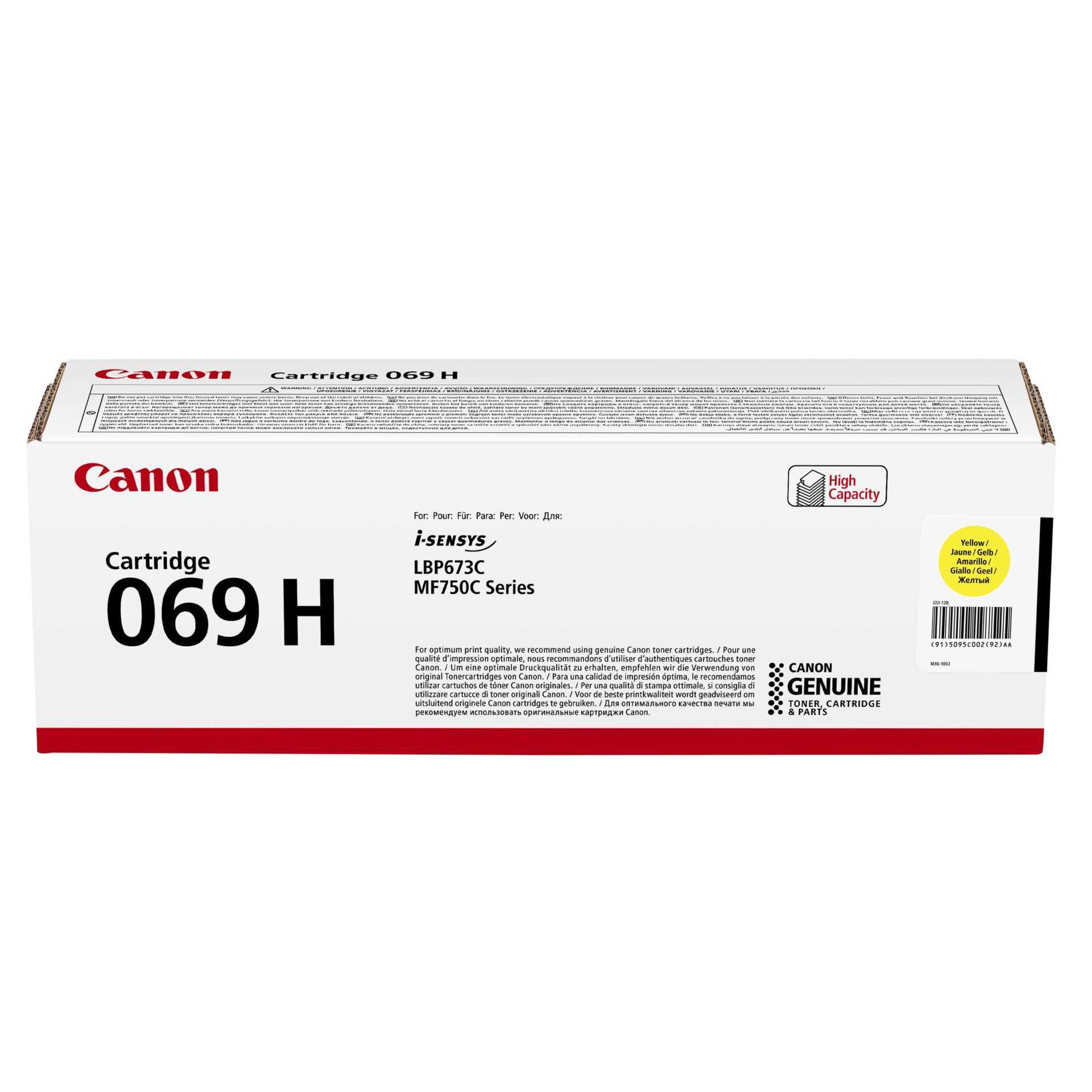 Canon 069H - high yellowness - original - box - toner cartridge - I-Sensys LBP673cdw. LBP673dw. Mf752cdw. MF754CDW (5095c002)