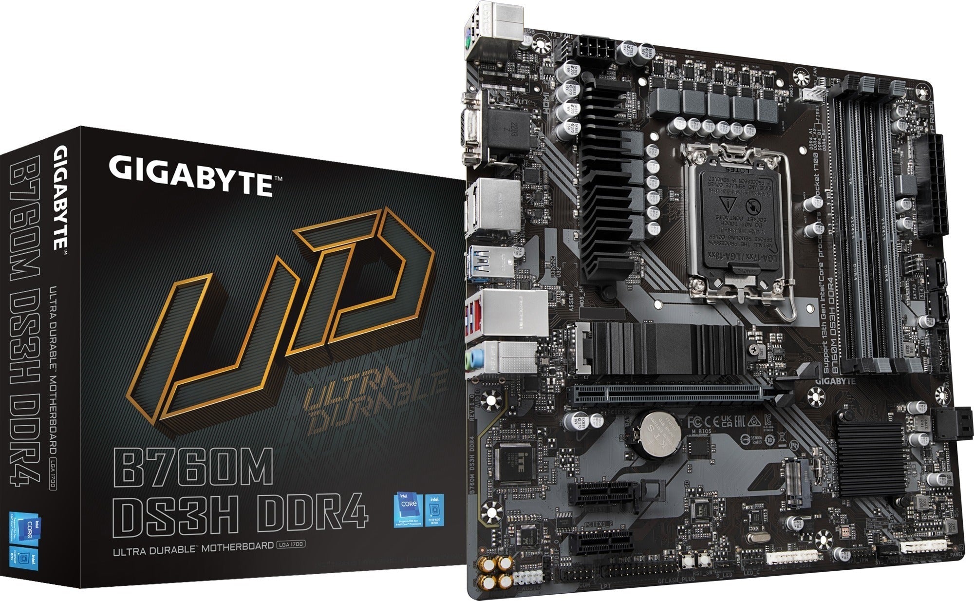 Gigabyte B760M DS3H DDR4 - Intel - LGA 1700 - Celeron - Intel Core - Intel Core I5- Intel Core i7 - Core i9.