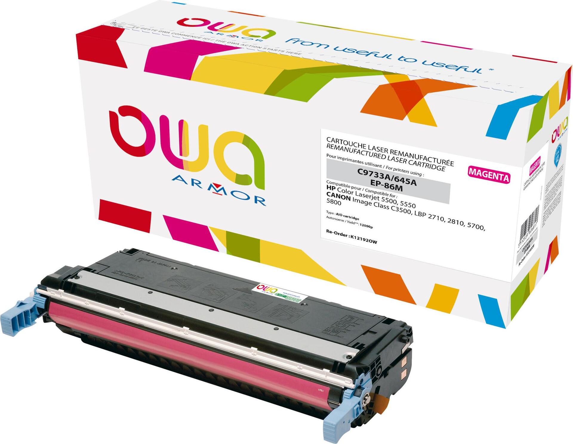 Armor K12192OW - Magenta - HP - Color Laserjet 5550 - Canon imageClass C3500 - LBP 2710 - 5700 - 5800 - - -