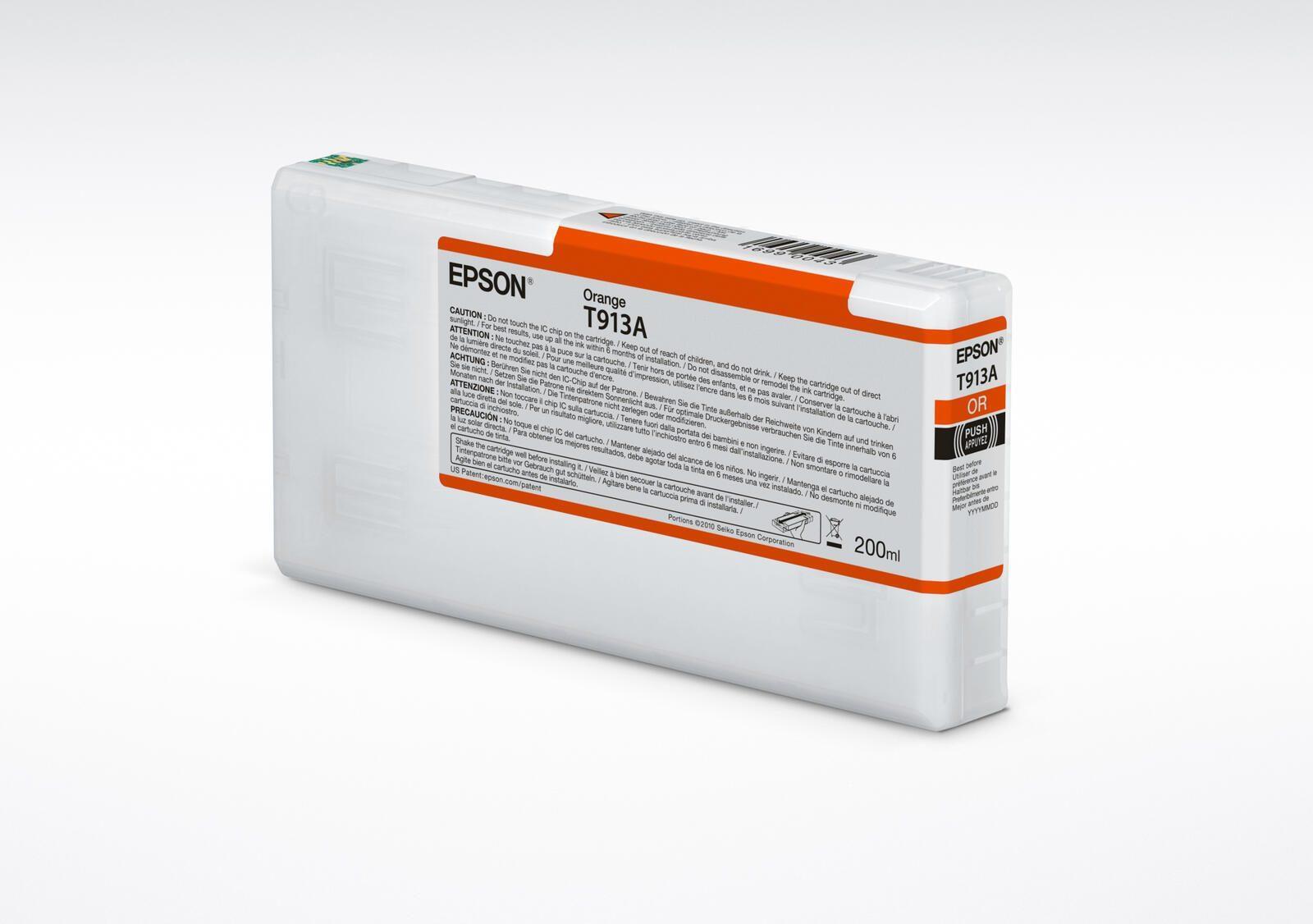EPSON T913A - 200 ML - Orange - Original - ink patron - Surecolor P5000. SC-P5000 STD Spectro. SC-P5000 Violet. SC