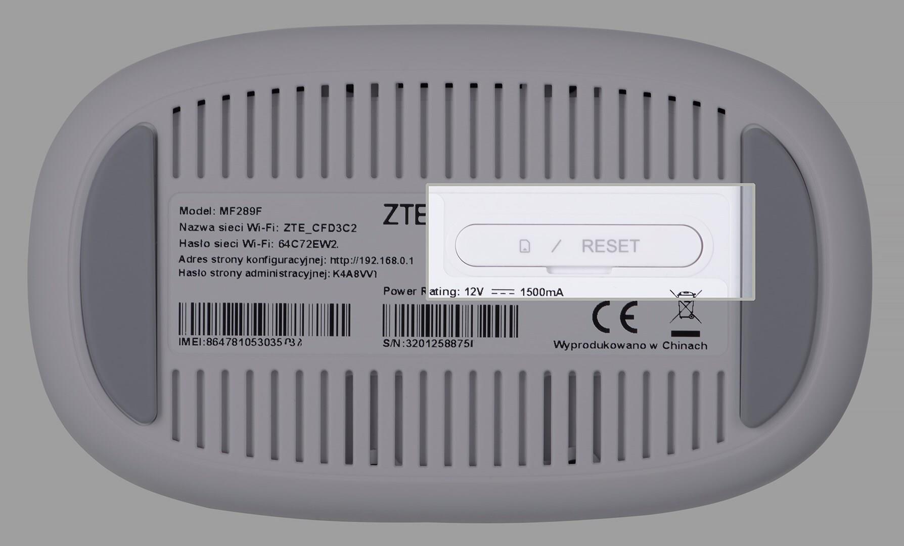 ZTE MF289F - Router Mobile Network - Wei� - Network -Power - WLAN - Ethernet - 80211B - 80211G - Wi-Fi 4 (80211N