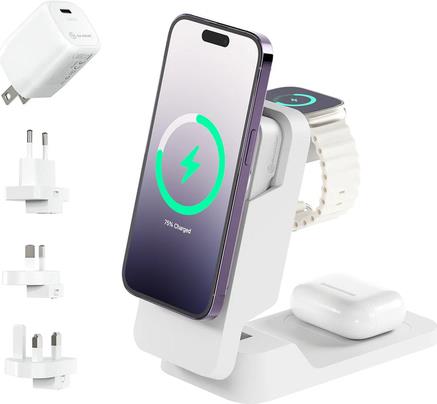 Alogic Matrix Ultimate - Wireless charging - 3-in-1. With MAGSAFE     AC power supply - 15 watt - 3 A - Fast Charge. PD - -