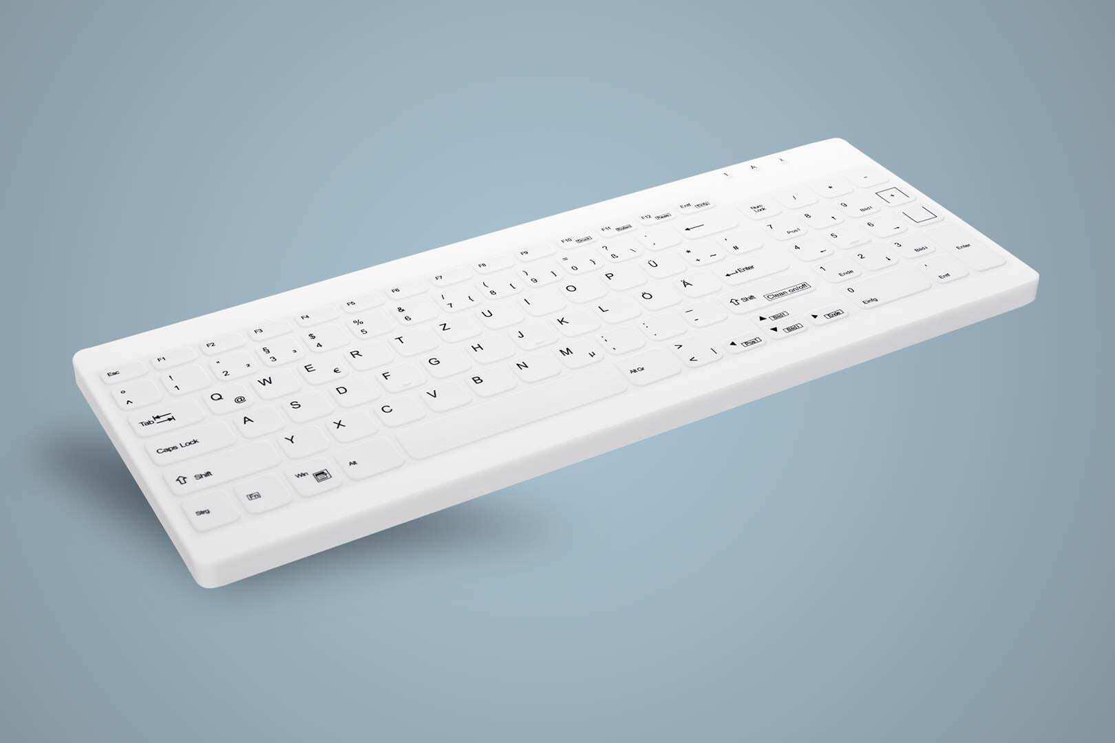 Sealed    Wateright    USB    DE    White AK-C7012F series Medical keyboard with numpad (AK-C7012F-UVS-WGE)