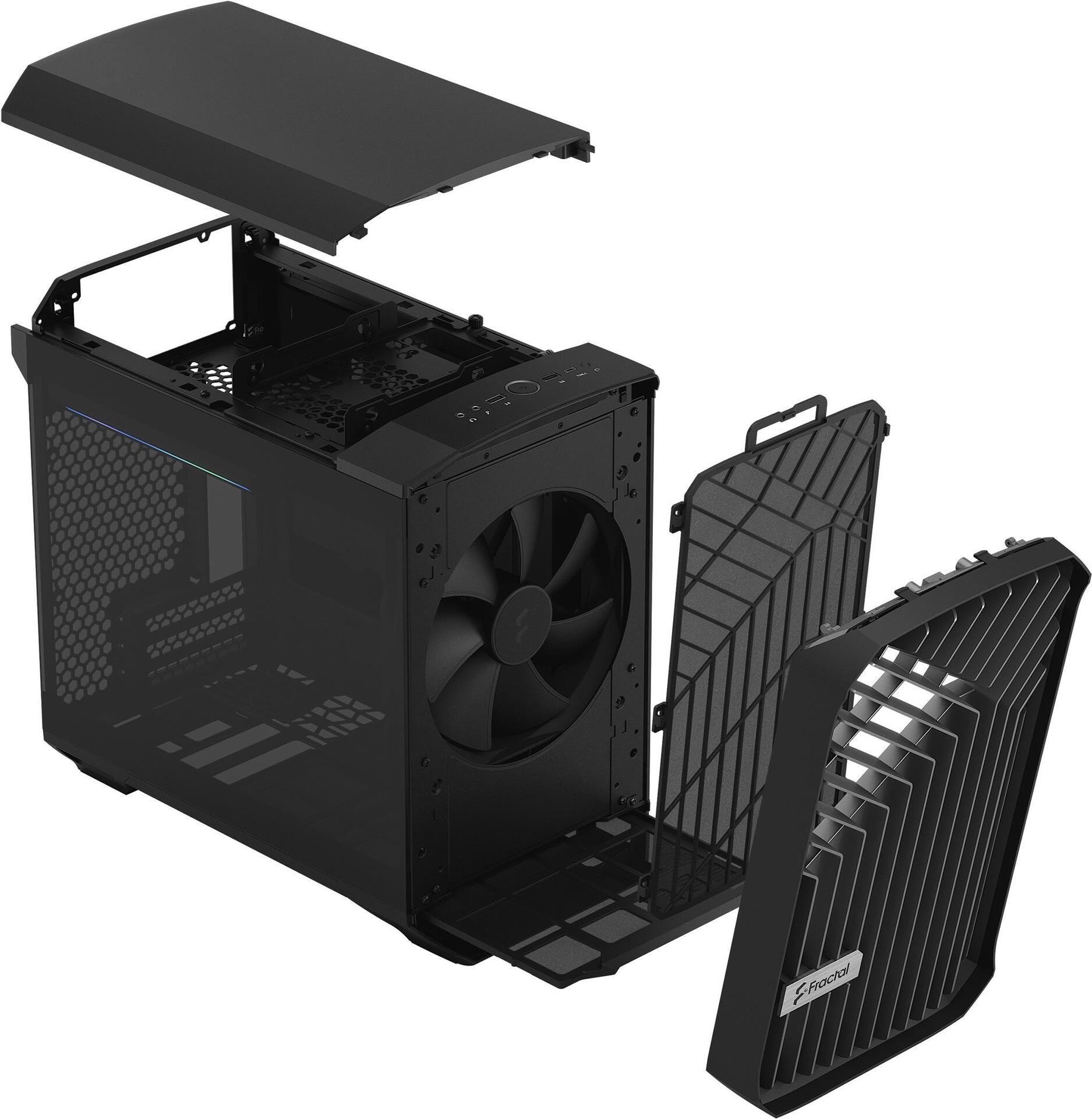Fractal Design Torrent Nano - Tower - Mini-Dtx - Side Part with window (HATESTENTES GLAS) - No voltage supply (ATX) - black Tested - USBAU (