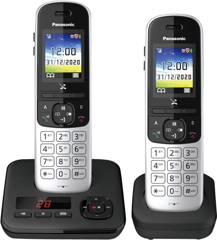 Panasonic KX-TGH722 - DECT telephone - wireless handset - hands-free system - 200 entries - caller identification - black (KX-TGH722GS))
