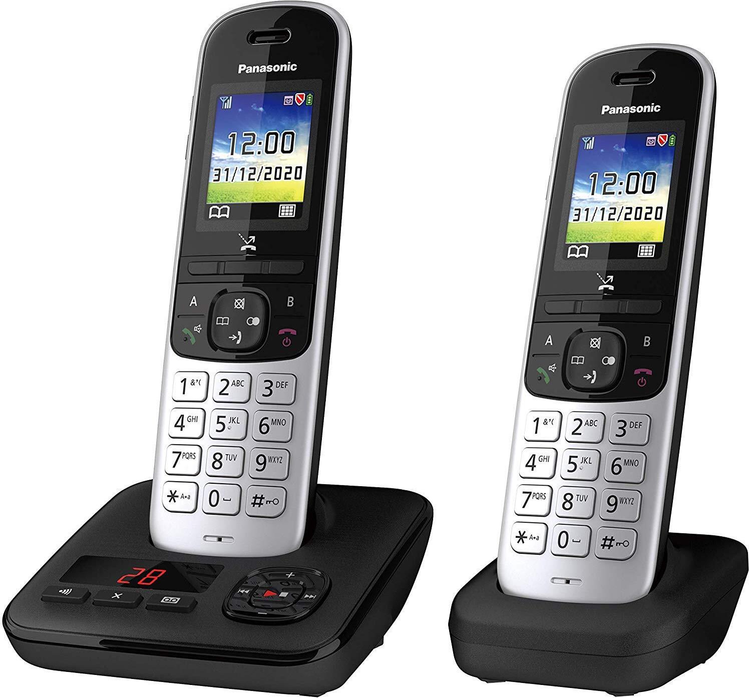 Panasonic KX-TGH722 - DECT telephone - wireless handset - hands-free system - 200 entries - caller identification - black (KX-TGH722GS))