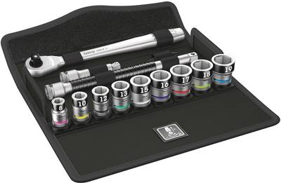 Wera 8100 SB HF 1 - plug-in set set - black - chrome - graze - steel - CE - ratchet handle - 1 steel (E) (05003785001