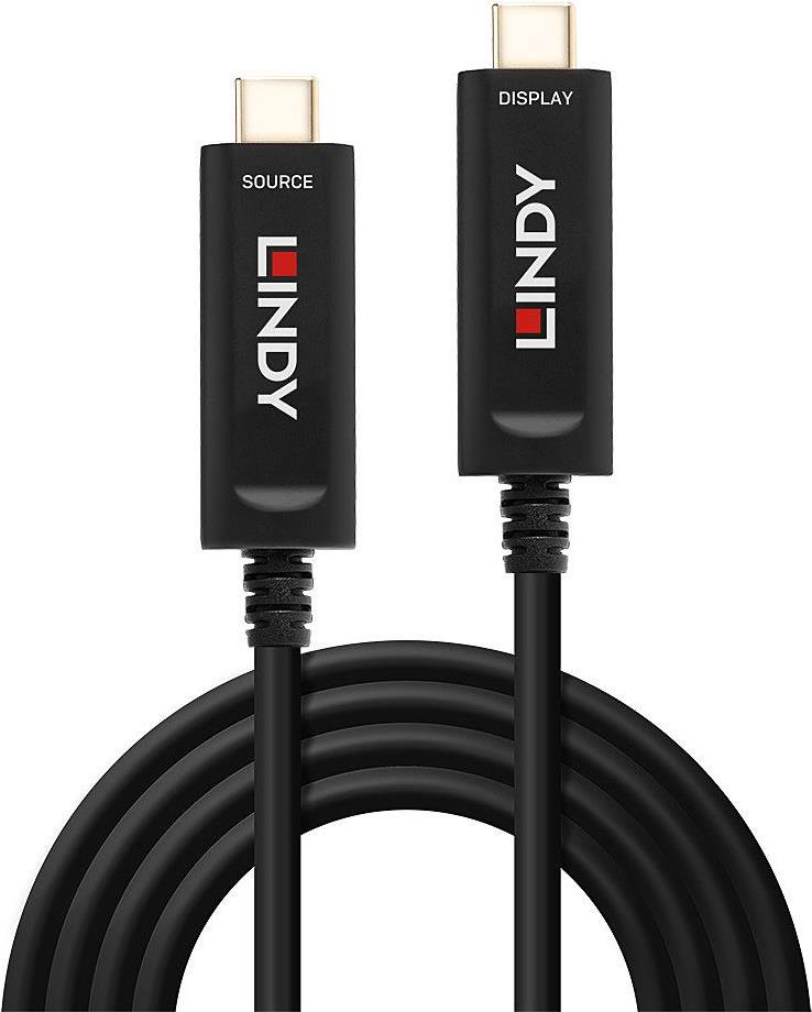 Lindy fibre Optic Hybrid USB Type C Video Cable - USB cable - USB-C (M) to USB-C (M) - 5 M - Round - - -
