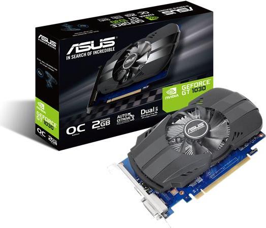ASUS PH-GT1030-O2G - OC Edition - Graphics cards - GT 1030 - 2GB GDDR5 - PCIe 30 x16 - DVI. HDMI (90YV0AU0-M0NA00)