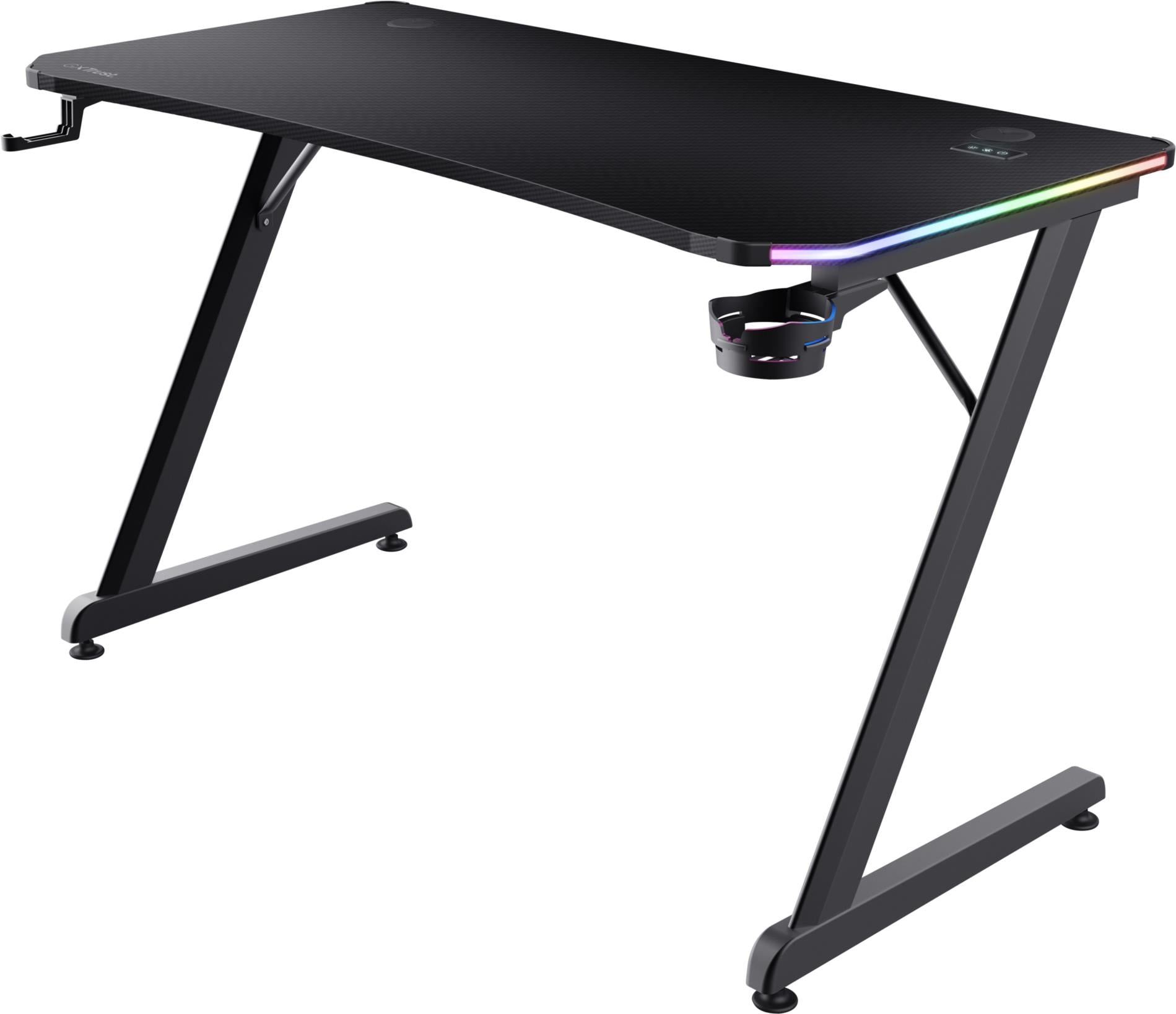 Trust GXT 709 luminus - straight - rectangular shape - wood - gaming - black - Z-legs (25184)
