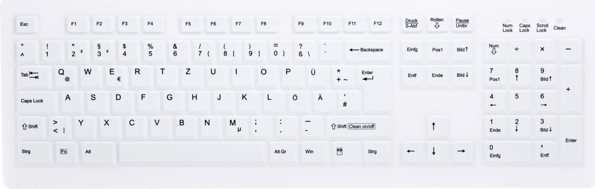 Active key AK-C8100F - keyboard - wireless - 2.4 GHz - German - white (AK-C8100F-FUS-WGE)