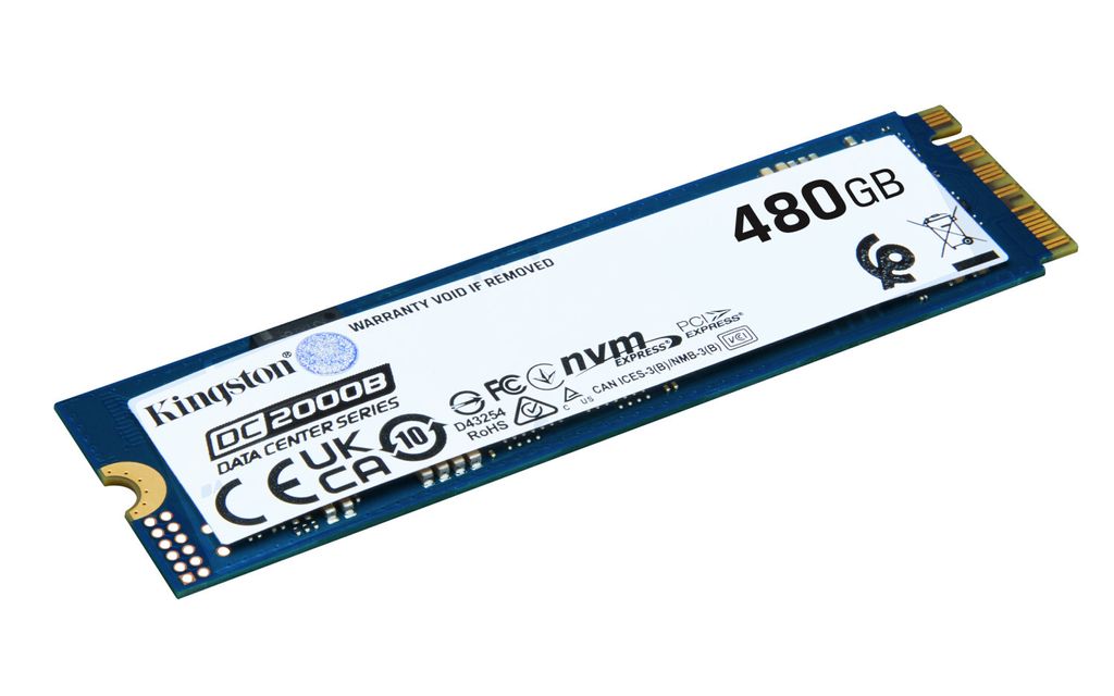 Kingston Data Center DC2000B - SSD - Enterprise - 480 GB - Intern - 2280 - PCIe 40 x4 (NVME) (SEDC2000BM8480G)