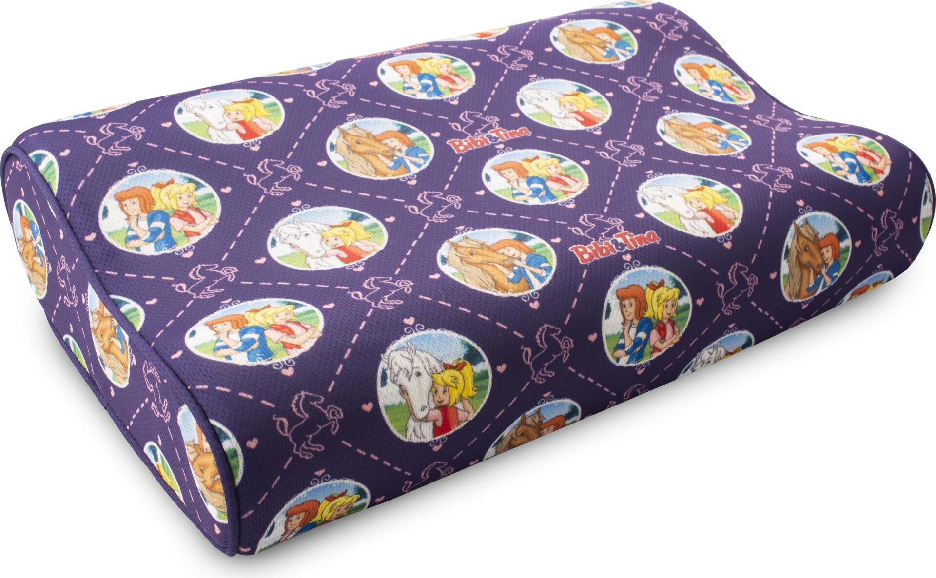 Technaxx Bibi \\u0026 Tina ergonomic sleeping pillow children - 24 40 cm - memory foam - rectangular - multi-colored - illustration - rice closure (4881)