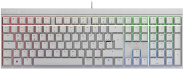 Cherry MX 2.0S - keyboard - background lighting - USB - QWERTZ - German - key switch Cherry MX Red - white (G80-3821LYADE-0)