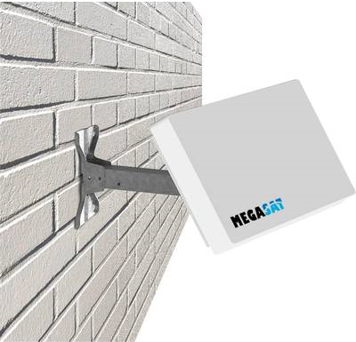 Megasate professional line D4 - antenna - flat. Parabolic antenna - TV 33 DBI (for 12.75 GHz) - quad-LNB - wall mounting mast.