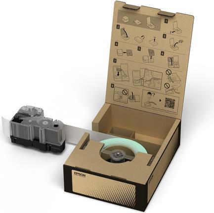 EPSON BR-VS24TB-E - black on white - roll (2.4 cm 45 m) 1 cassette (n) self-laminating cable label band - for label works LW