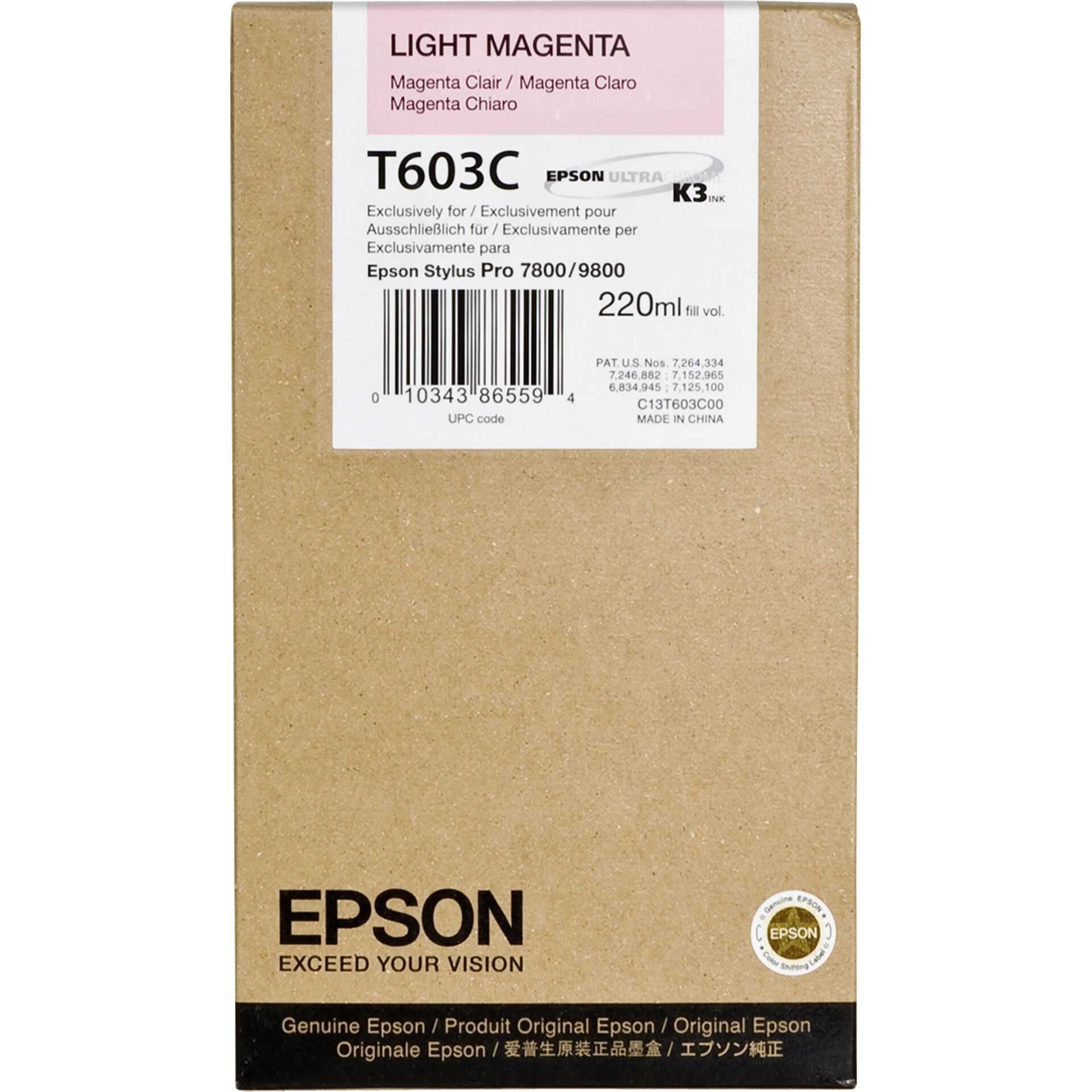 EPSON T603C - 220 ml - Magenta - original - ink cartridge - for stylus Pro 7800. Pro 9800