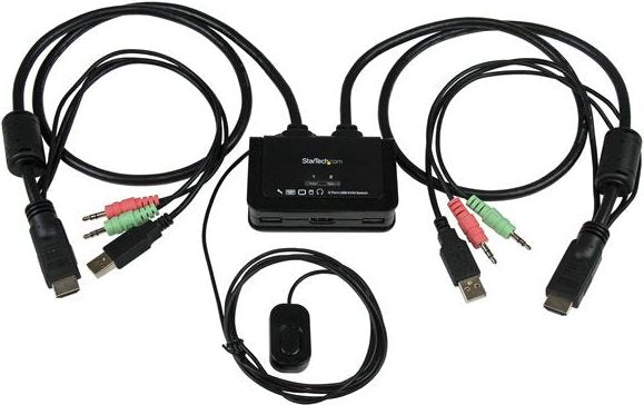 Startechcom 2 USB HDMI KVM Switch with audio - desktop switch powered - 1920x1200 - KVM-Audio-Switch - USB - 2 KVMAudio - 1